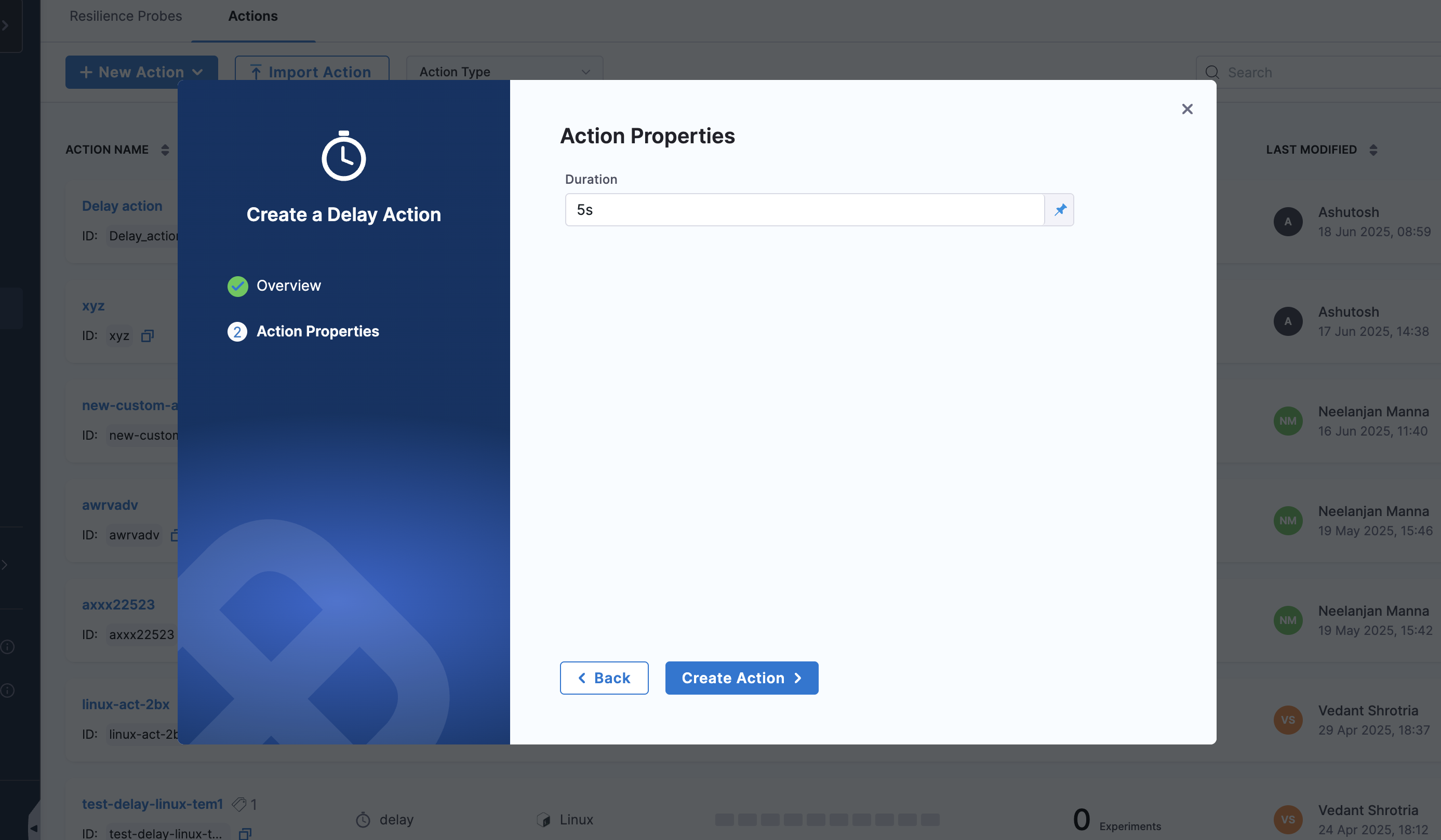 delay action duration