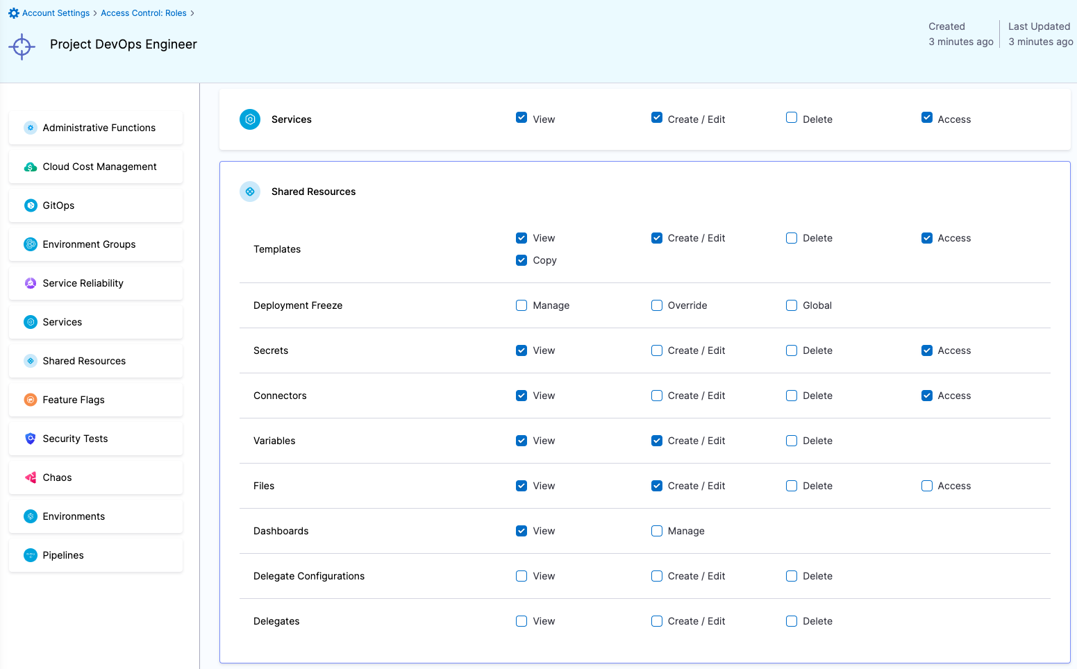 Access Control Roles for Project DevOps Engineer